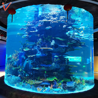 Nouvelle conception, faible MOQ, best-seller, aquarium en acrylique de 500 gallons, 1000 gallons, LED, taille personnalisée, pour hôtel