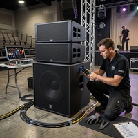 Pack audio complet disponible : enceintes, moniteurs de scène, table de mixage et flight case pour une commande tout-en-un