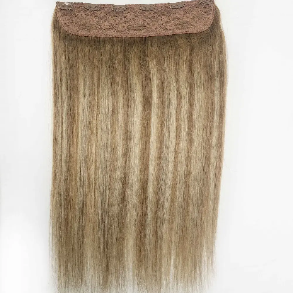 Wholesale Double Drawn Remy Natural Real Cuticle Hair Highlight 1 Piece Clip In Human Hair Extensions