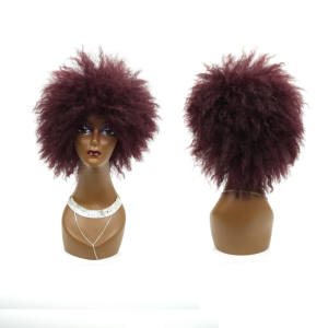 Perruque Afro Souple Sans Colle à Ondulations Afro, 8 Pouces, Bouclée, Faite à la Machine, 100% Fibre Synthétique de Haute Qualité, avec Bonnet en Maille Élastique – Vente en Gros - Product Image 2