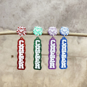 Pendientes Acrílicos Modernos con Estampado para el Día de la Madre, con Letras Brillantes 'Cheer <span class=keywords><strong>Mama</strong></span>', Regalo Festivo - Product Image 1