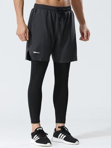 Người Đàn Ông Của Nén Chạy Quần <span class=keywords><strong>2</strong></span> Trong 1 Nhanh Chóng Khô Tập Thể Dục Thể Thao Quần Short Phòng Tập Thể Dục Xà Cạp Với Túi Và Khăn Vòng Lặp - Product Image 4