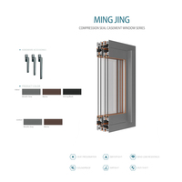 Fenêtre à battant en verre trempé sur mesure Mingjing-002 pour maison, cadre en aluminium