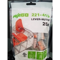 221-415 Conectores de Palanca para 5 Conductores # 24- # 12 25 Bolsas completamente nuevas