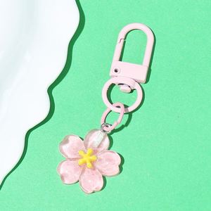 Breloques de sac imperméables pour femmes et filles, porte-clés en résine en forme de fleur de cerisier, breloques de clés en plastique - Product Image 4