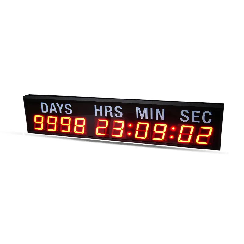 Tampilan layar besar 9999 ", timer hitung mundur kedua jam hari 2.3" dengan kecerahan kendali jarak jauh