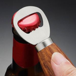 Abridor de Botellas de Cerveza con Mango de Madera, Abridor de Botellas Manual de Metal para el Hogar - Product Image 3
