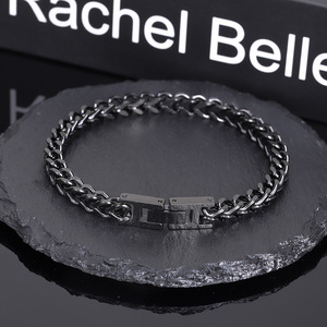 Nuevo Modelo <span class=keywords><strong>de</strong></span> Verano: Pulsera Cubana <span class=keywords><strong>de</strong></span> Acero Inoxidable Estilo Hip-Hop para Hombre con Imponente Cierre Plegable Franco - Product Image 6