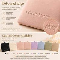 Pochette à bijoux en microfibre personnalisée de qualité supérieure avec carte insérée pour collier, boucles d'oreilles, bague, bracelet, emballage cadeau