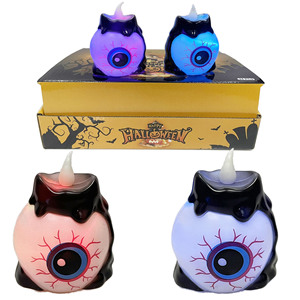 Lampe bougie œil lumineux d'Halloween, décorations pour la fête des fantômes, lampe œil aux yeux colorés avec éclairage par bougie, veilleuse, cadeau - Product Image 4