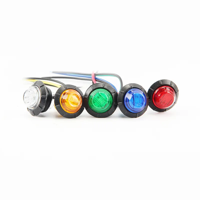 12V/24V 3led 3/4 "Ronde Aanhangwagen Zijmarkeringslichten Geel Wit Rood Voor Vrachtwagens Opruimingslichten Truck Richtingaanwijzer