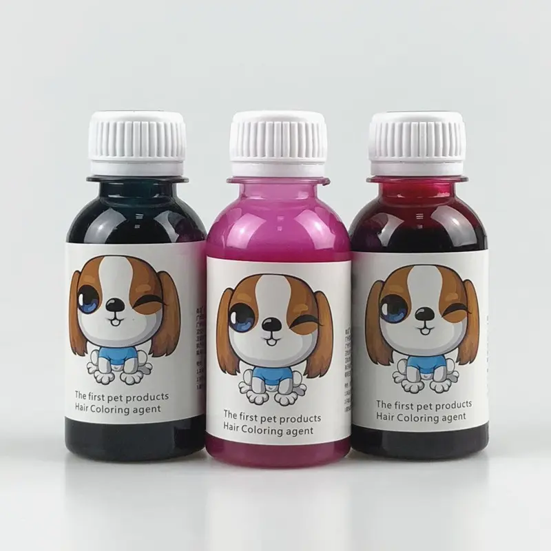 Pet boya saç boyama kremi köpek kalıcı boyama VIP ayılar renkli dekontaminasyon tozu saç conditioner100ML