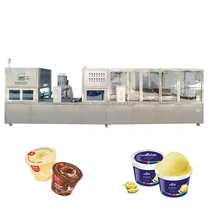 Lowfat Yogurt With Choco Balls Ice Cream Ice Ball Cup Filling And Sealing Packaging Machine