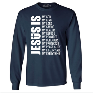 Maglietta Cristiana a Maniche Lunghe 'Tontons Jesus Is My Everything', Regalo per la Pasqua - Product Image 3