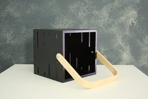 Paquete de 4 Cajas de Madera Maciza para Bebidas, Portátiles, Cuadradas, con Asa Curva en la Parte Superior, para Picnic y Fiestas, Pedido al por Mayor OEM - Product Image 5