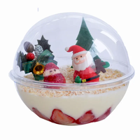 Boîte pliante en plastique PET transparente jetable de haute qualité pour décoration de Noël, emballage de bonbons, contenant à gâteaux, gaufrage