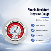 Flange Type Back Mount Refrigeration Pressure Gauge Stainless Steel Construction Class 1.6 Accuracy Liquid Filled Pressure Gauge