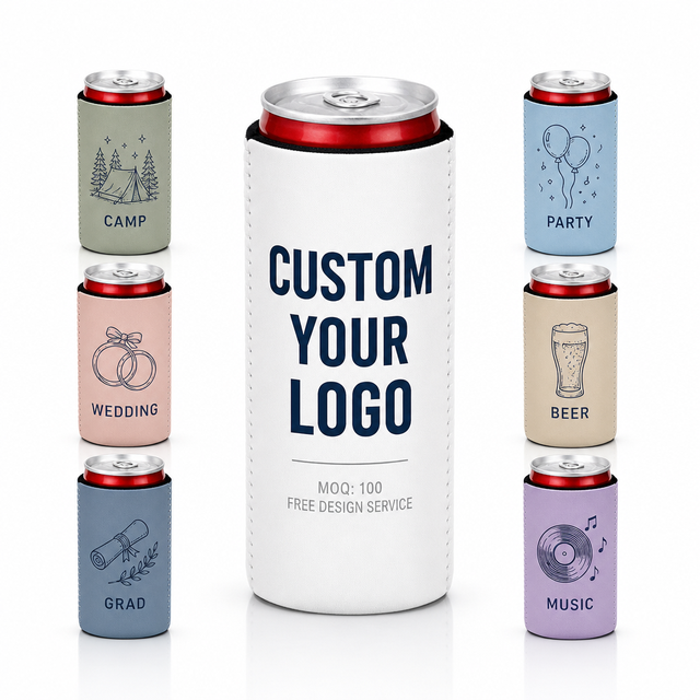 Slim Can Cooler Neoprene Insulated Can Sleeve 12oz  Stubby Holder Custom Logo Bulk Wholesale Party Gifts