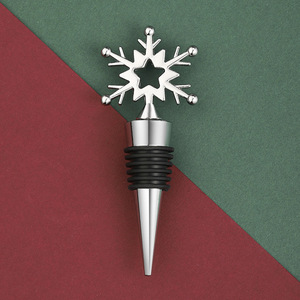 Christmas Snowflake <b>Wine</b> <b>Stopper</b> Silver Metal Bottle Sealer Holiday Gift - Product Image 3