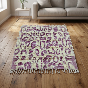 Abstract Pattern New Zealand Wool Handmade Moraccan Bohemian Area <b>Rug</b> Rectangle <b>Thick</b> High <b>Pile</b> Jute Backing Living Room Use - Product Image 2