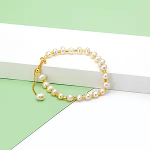 Pearl Bracelet Jewelry Fashion Natural Freshwater Pearl Beaded Waterproof Bracelet Design Customized Jewelry For Women Gift