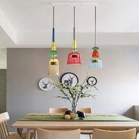 Nouveau design italien moderne, lustre suspendu minimaliste en verre, grand lustre en verre de luxe pour hall d'hôtel, salon