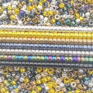 Perles cylindriques métalliques de 2,5 mm, perles tubulaires uniformes plaquées vintage pour la fabrication de bijoux DIY (bracelets, boucles d'oreilles) - Product Image 2