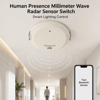 Détecteur de mouvement radar intelligent encastré au plafond, contrôle de la lumière par détection de présence humaine, détecteur à ondes millimétriques Tuya
