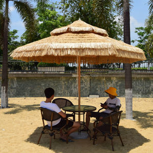 Parasol de jardin central en <span class=keywords><strong>paille</strong></span> synthétique pour le glamping, parasol de plage en <span class=keywords><strong>paille</strong></span> avec pompons - Product Image 2
