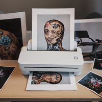 Imprimante thermique portable sans encre A4, mini imprimante thermique pour tatouages, imprimante photo sans fil Bluetooth pour les utilisateurs Android et iOS