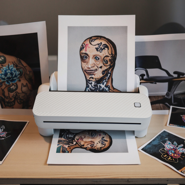 Inkless A4 Paper  Printer Portable Mini Thermal Tattoo Printer Wireless Bluetooth Photo Printing Machine  for Android IOS User