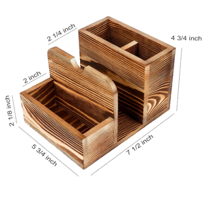 All'ingrosso eco-friendly scatola di tessuto di <span class=keywords><strong>legno</strong></span> di bambù portatovaglioli con sale pepe piatto di stoccaggio tipo piatto - Product Image 2