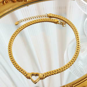 Collar de acero inoxidable chapado en oro de 18 quilates personalizado con letra inicial para mujer, cadenas colgantes con nombre delicado, regalo de joyería personalizado - Product Image 1