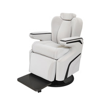 Fauteuil de Barbier Ergonomique Luxe Blanc Argenté 2025 – Durable, Moderne, en Acier Inoxydable, Siège en Cuir Inclinable, Pompe Hydraulique Robuste