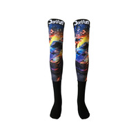 Chaussettes de compression haute performance pour le cyclisme, le fitness et le badminton, avec impression personnalisée, genouillères de motocross