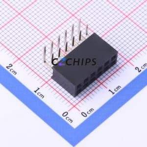 DW254W-22-12-85 Pin Socket Bent Lead Through Hole,P=2.54mm Connector 2x6P 2.54mm 2.54mm Square Hole - Product Image 1