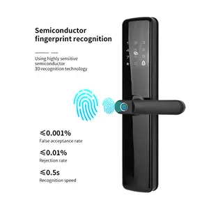 OYO kunci pintu pintar nirkabel aluminium tuya kunci elektronik silinder dengan sidik jari biometrik kunci pintu elektronik