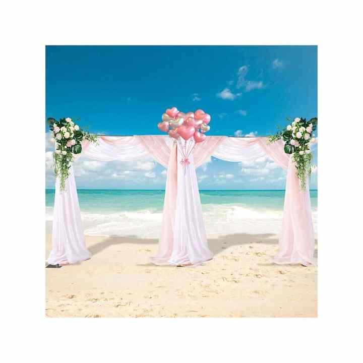 Adjustable Telescopic 6Mx3M Heavy-Duty Metal Base Economy Wedding Backdrop Stand Poles Drape for Parties Birthday Photography