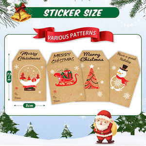 <span class=keywords><strong>Adesivi</strong></span> <span class=keywords><strong>Natalizi</strong></span> Personalizzati in Carta Kraft Impermeabili per Confezioni Regalo di Candele e Decalcomanie di Ringraziamento - Product Image 3