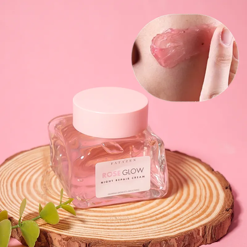 FATAZEN Atacado 100% Natural Rose Geléia Argila Gel Lama Máscara Facial Colágeno Anti-Envelhecimento Da Pele Clareamento Rosa Facial Máscara De Dormir