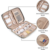 Pochette de rangement matelassée personnalisée avec logo, élégante et douce, pour câbles, accessoires de voyage, chargeur compact, sac de transport rembourré