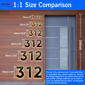 Numéros de maison lumineux rétroéclairés à LED en <span class=keywords><strong>zinc</strong></span>, laiton, bronze et argent, de grande taille (4, 5, 6, 7, 8, 10 pouces), pour usage résidentiel, vente en gros - Product Image 6