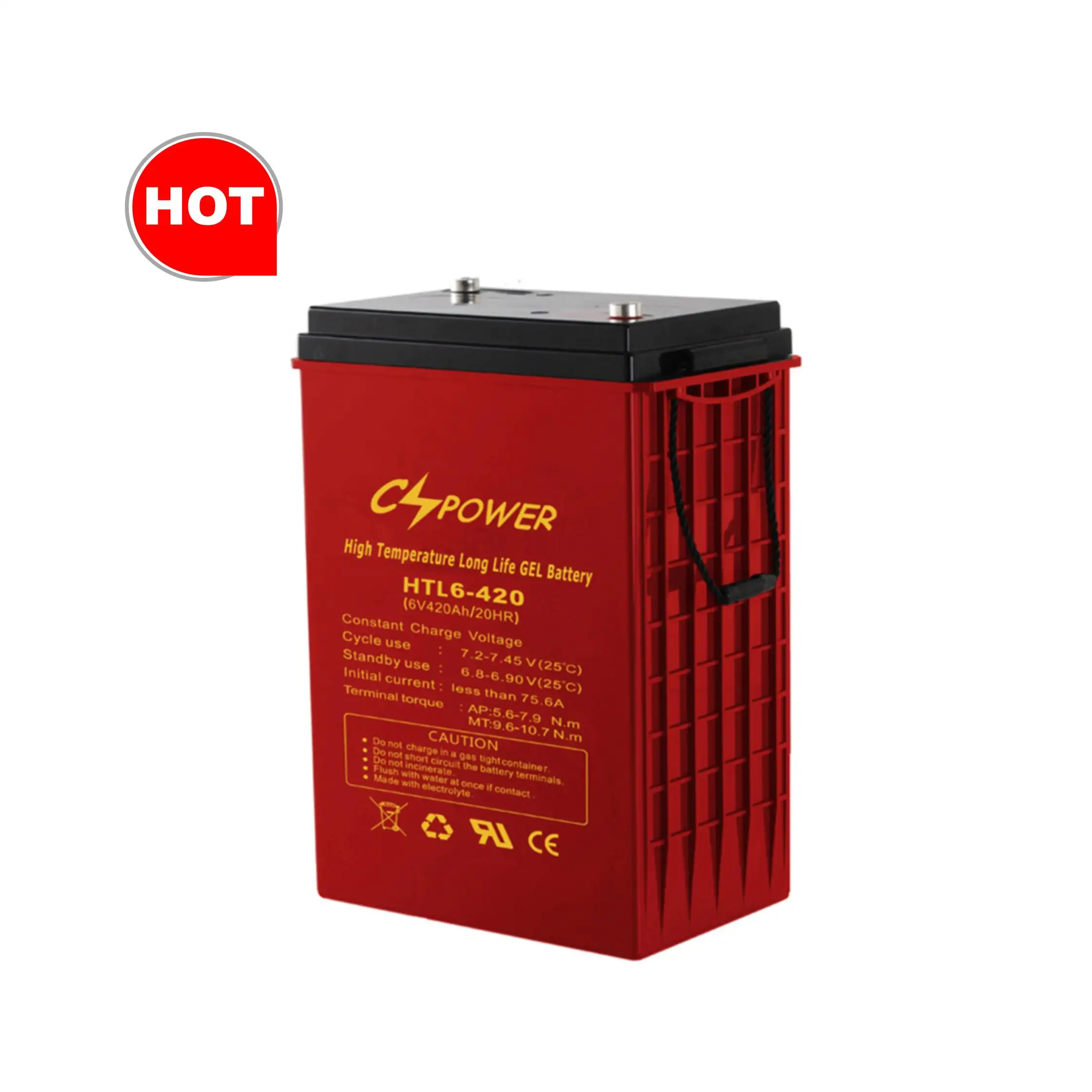 Zonne-Batterij Cspower HTL6-420 Lange Levensduur 6V 420ah Hoge Temperatuur Diepe Cyclus Solar Gel Batterij HTL6-420