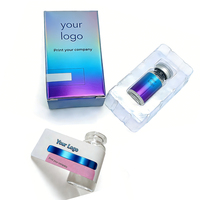 Étiquettes et boîtes personnalisées YZM pour flacons 3ml 10ml 30ml, conception gratuite, autocollants pour emballage en plateau plastique 1/2 paquet