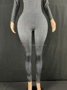 Novance женские комбинезоны 2022, Женский сексуальный прозрачный облегающий клубный комбинезон со стразами, вечерний комбинезон - Product Image 6