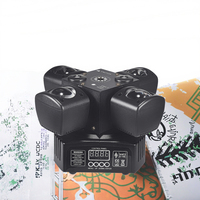 Mini projecteur de scène LED à quatre bras, lumière de scène mobile pour bars KTV, faisceau laser RGBW, rotatif et coloré, télécommande, mode DMX512, en aluminium pour DJ