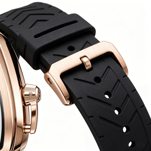 Montre pour homme personnalisable en forme de <span class=keywords><strong>tonneau</strong></span> à <span class=keywords><strong>vin</strong></span>, montre mécanique automatique personnalisée avec cadran en cristal et bracelet en silicone - Product Image 5