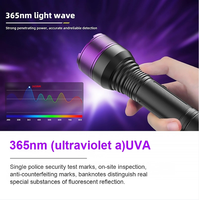 Lampe torche UV tactique Aeternam 40W 365nm à lumière violette pour la détection des champignons, miroir noir en bois