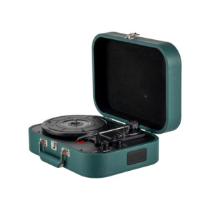 Tourne-disque <span class=keywords><strong>vinyle</strong></span> LP vert OEM/ODM avec Bluetooth, entrée AUX, lecteur de disques USB SD en bois et haut-parleurs stéréo - Product Image 2