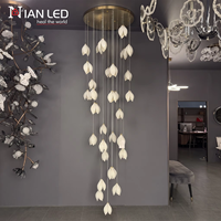Lampe en céramique moderne pour chambre à coucher, luminaire décoratif de luxe, simple, pour salon, lustre LED à longue ligne
